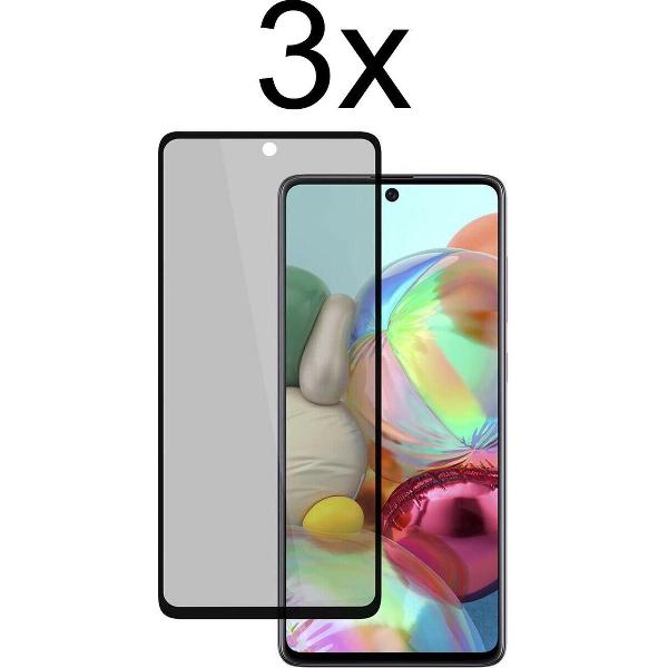 Privacy Screenprotector Samsung A72 Screenprotector - Beschermglas Samsung Galaxy A72 Screen Protector Glas - Anti Spy - 3 stuks