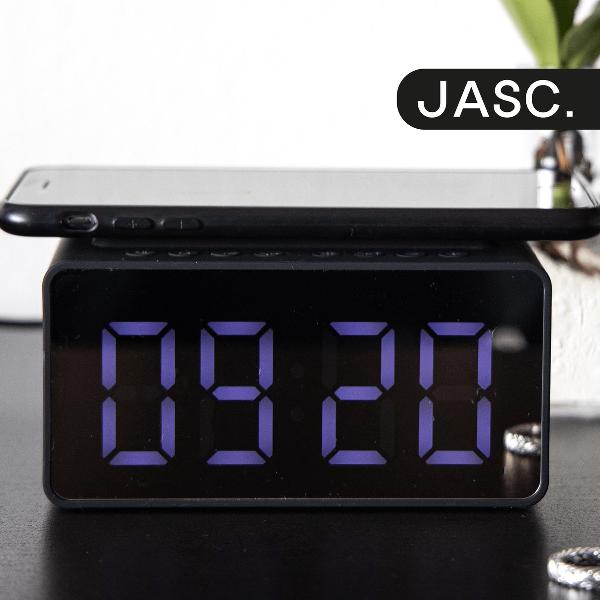 JASC®️ Digitale Wekkerradio - Bluetooth Speaker - Draadloze Oplader - Digitale LED klok - Digitale Wekker