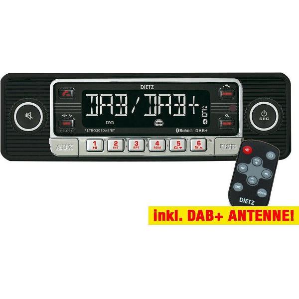 1-Din Retro 301 DAB+/BT MP3 USB RDS Zwart