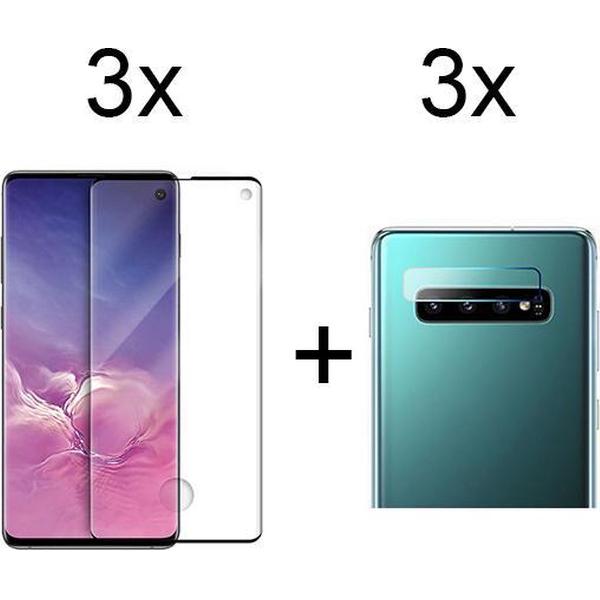 Beschermglas Samsung S10 Screenprotector Full 3 stuks - Samsung Galaxy S10 Screenprotector - Samsung S10 Screen Protector Camera - 3 stuks