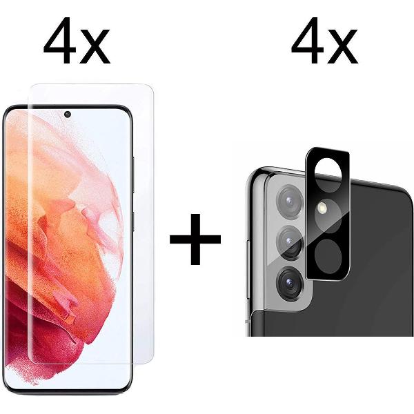 Beschermglas Samsung S21 screenprotector 4 stuks - Samsung Galaxy S21 screen protector camera lens - 4 stuks - Samsung Galaxy S21 screenprotector glas