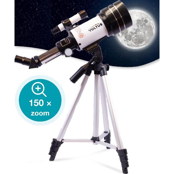 Vultus Telescoop - 150x - Sterrenkijker Voor Kinderen/Beginners en Volwassenen - Inclusief Statief en Draagtas - Vultus 30070