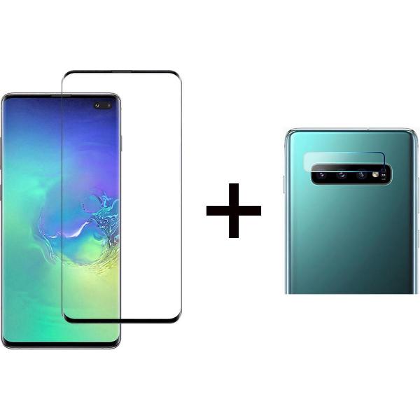 Beschermglas Samsung S10 Plus screenprotector Full 1 stuk - Samsung Galaxy S10 Plus screen protector camera lens - 1 stuk - Samsung Galaxy S10 Plus screenprotector glas