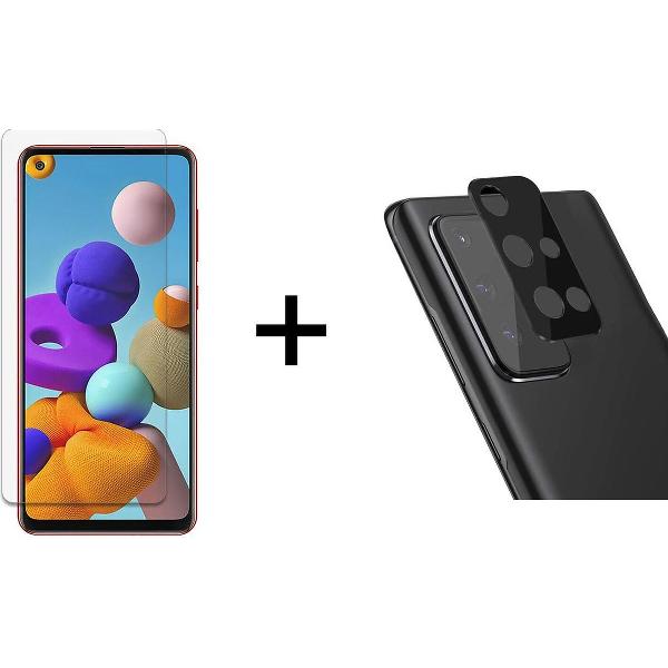 Beschermglas Samsung A21S Screenprotector 1 stuk - Samsung Galaxy A21S Screenprotector - Samsung A21S Screen Protector Camera - 1 stuk