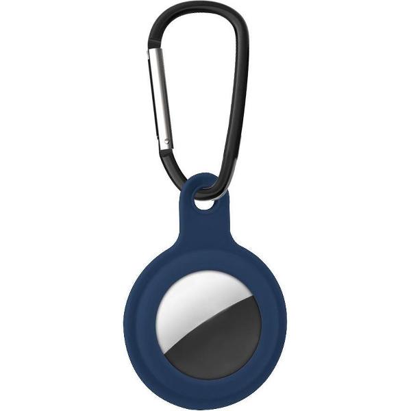 Apple AirTag Sleutelhanger Siliconen Bescherm Hoes met Haak Blauw