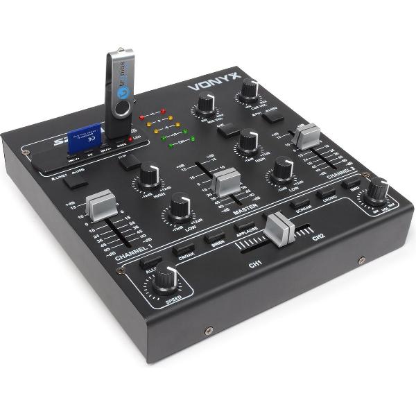Mengpaneel - Vonyx STM-2250 mengpaneel 4 kanaals - 8 digitale geluidseffecten - USB / SD mp3 speler - Ideaal voor de startende DJ!