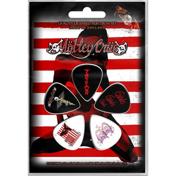 Motley Crue Plectrum Red, White & Crue Set van 5 Multicolours