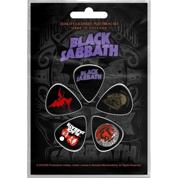 Black Sabbath Plectrum Purple Logo Set van 5 Multicolours