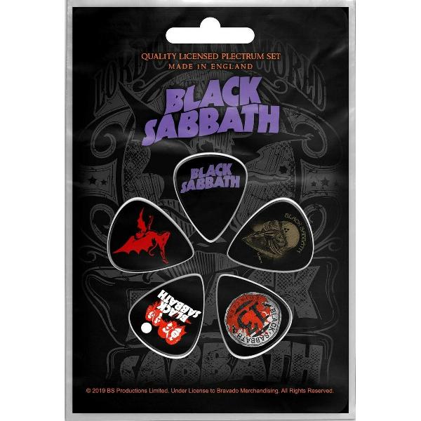 Black Sabbath Plectrum Purple Logo Set van 5 Multicolours