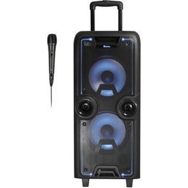 NGS Bluetooth Party Speaker WILDROCK - 200W met LED Discoverlichting en microfoon, verrijdbaar - Zwart