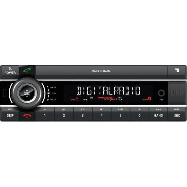 Kienzle MCR2418DAB+ - 24 volt - 1DIN autoradio - DAB+ - FM - Bluetooth - USB - Premium radio ook voor trucks en vrachtwagens