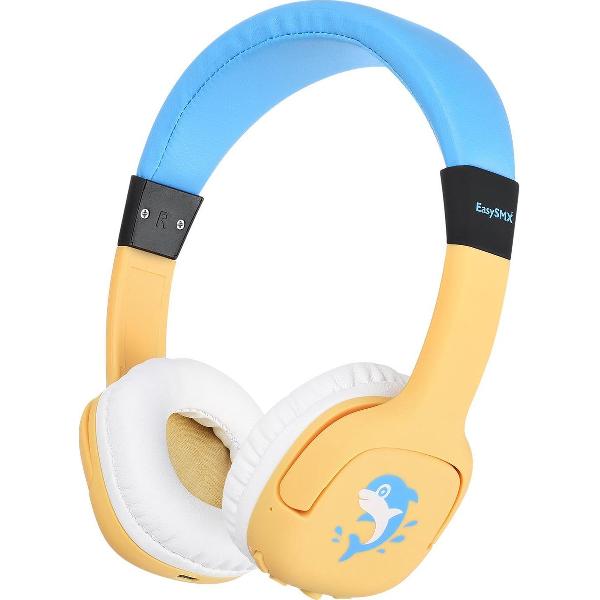 EasySMX EC-C003, Bluetooth headset voor kinderen met volumeschakeling, geel/ blauw