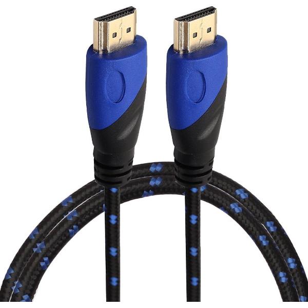 HDMI kabel 1 meter - HDMI naar HDMI - 1.4 versie - High Speed - HDMI 19 Pin Male naar HDMI 19 Pin Male Connector Cable - Nylon blue line