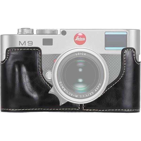 1/4 inch draad PU lederen camera half behuizing basis voor Leica M9 (zwart)