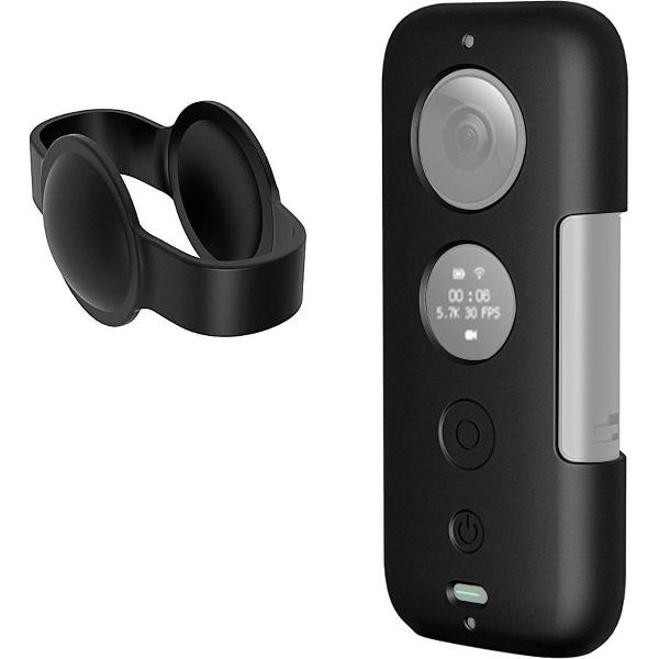 PULUZ siliconen beschermhoes met lenskap voor Insta360 ONE X (zwart)