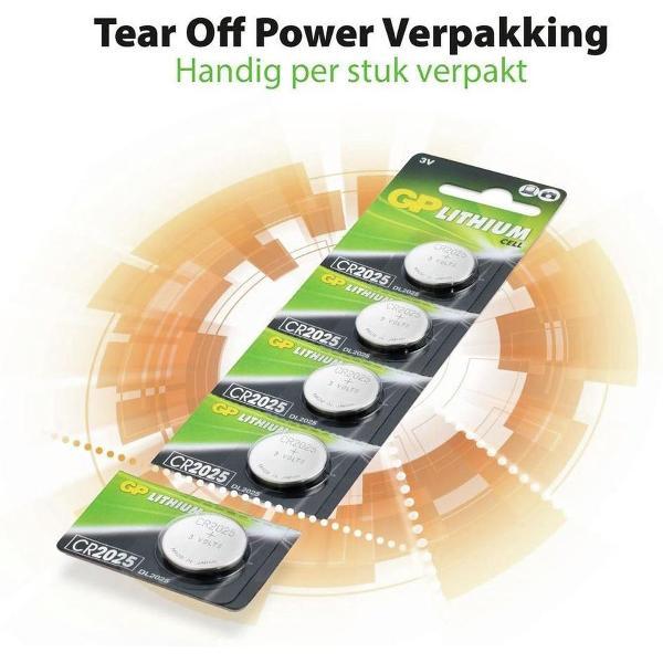 GP Lithium CR2025 knoopcelbatterijen - 5 stuks