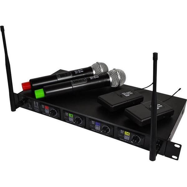 Hill audio - Draadloze Microfoon + Ontvanger WMU401H2B2 4-Link 1CH UHF - (Set RX+2xTH+2xTB) AVLStore B.V.
