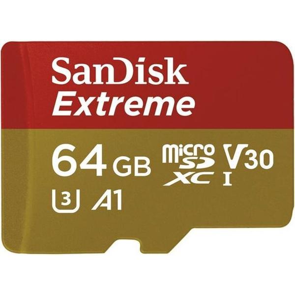 SanDisk Extreme Micro SDHC 64GB - V30 U3 A1 - met adapter