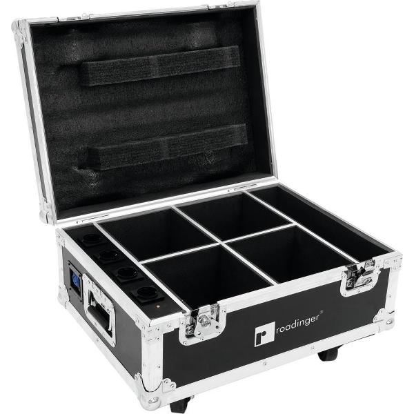 ROADINGER Flightcase 4x AKKU IP UP-4 QuickDMX with charging func