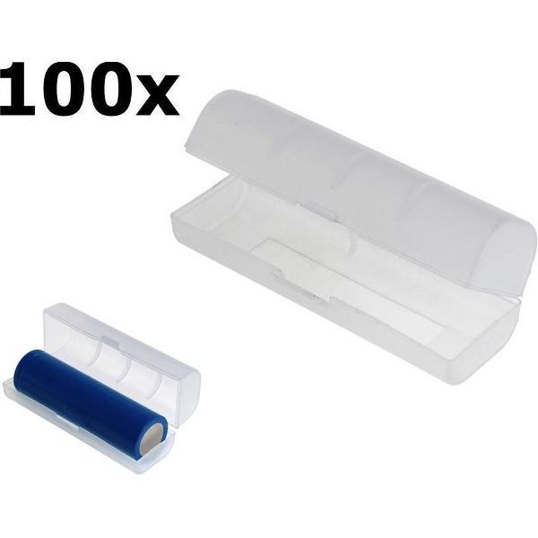 100 Stuks PVC transportdoos voor 21700-batterijen - transparant