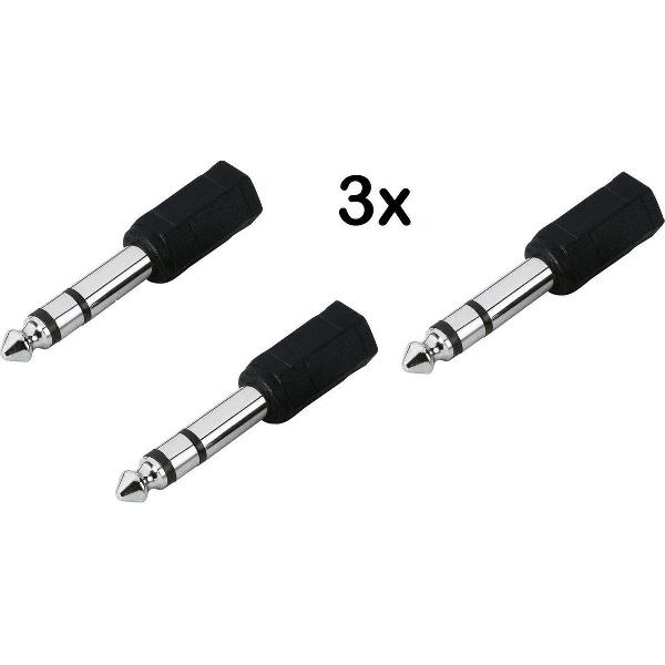3 Pack Voordeel set Jack Aux Audio - 3.35mm vrouwelijk naar 6.3mm mannelijk