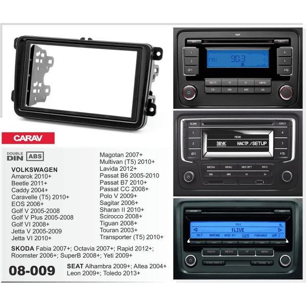 2-din autoradio kit volkswagen serie inbouwframe