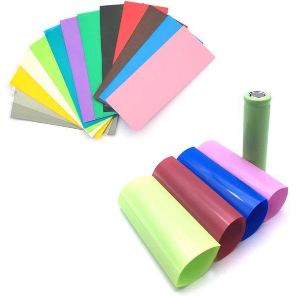 50 Stuks 72/30mm 18650 Batterij PVC Krimpkous Tube Wrap - Rondom kleuren