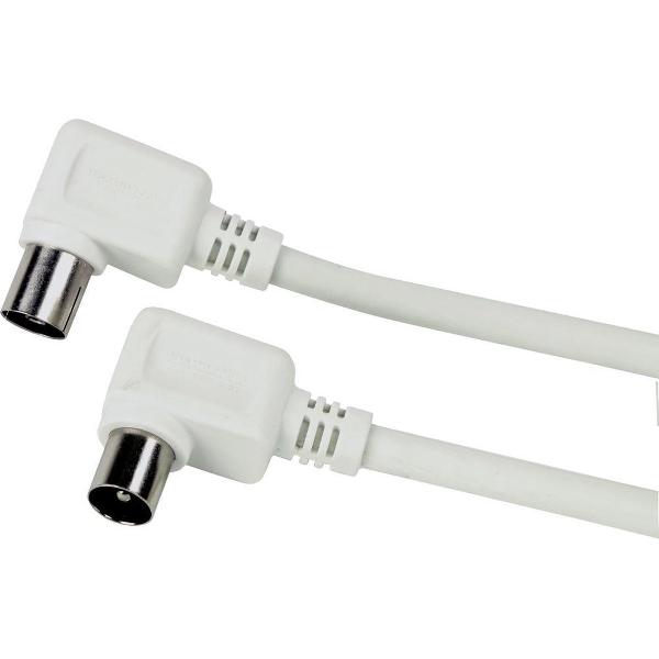 Hirschmann - Coax Kabel - haakse coax - wit - 5 meter