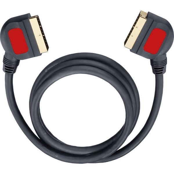 Oehlbach SCART TV, receiver Aansluitkabel [1x SCART-stekker - 1x SCART-stekker] 1.50 m Zwart