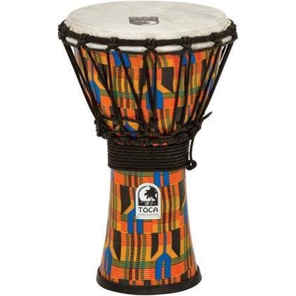 Toca SFDJ-7K Synergy Freestyle Djembe Rope Tuned Kente Cloth djembé