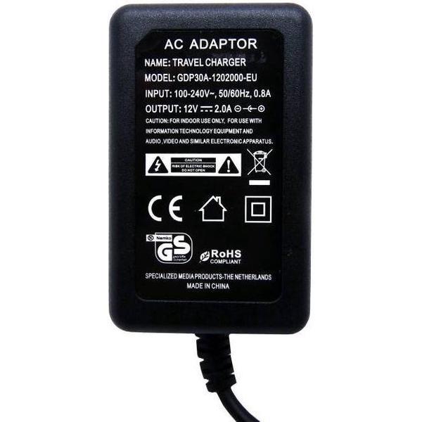 NEMKO gekeurde 2A pin oplader, geschikt voor NetGear. 12V output.