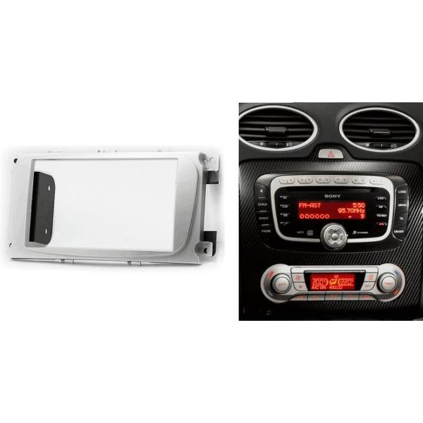 2-DIN FORD Focus II, Mondeo, S-Max, C-Max 2007-2011; Galaxy II 2006-2011; Kuga 2008-2012 (Silver) frame Audiovolt 11-416
