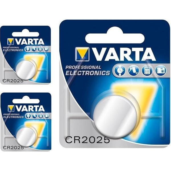 3 Stuks - Varta Professional Electronics CR2025 6025 3V 170mAh knoopcel batterij