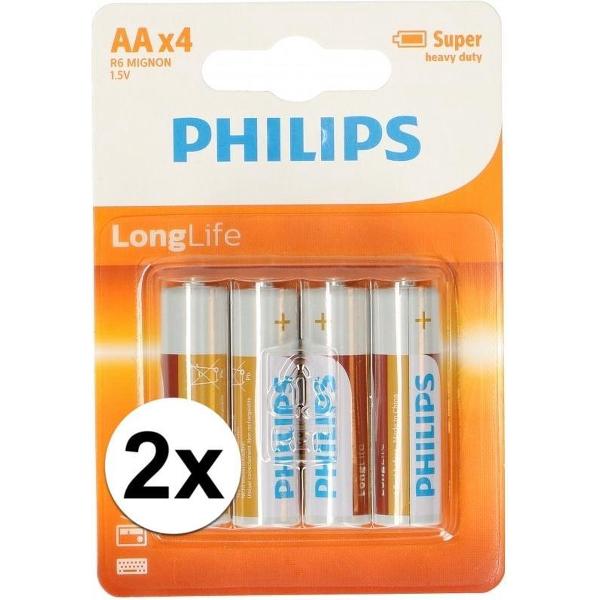 Philips 8 stuks AA batterijen