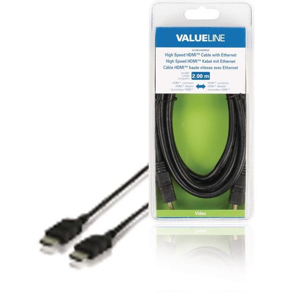 Valueline VLVB34000B20 HDMI kabel 2 m HDMI Type A (Standaard) Zwart