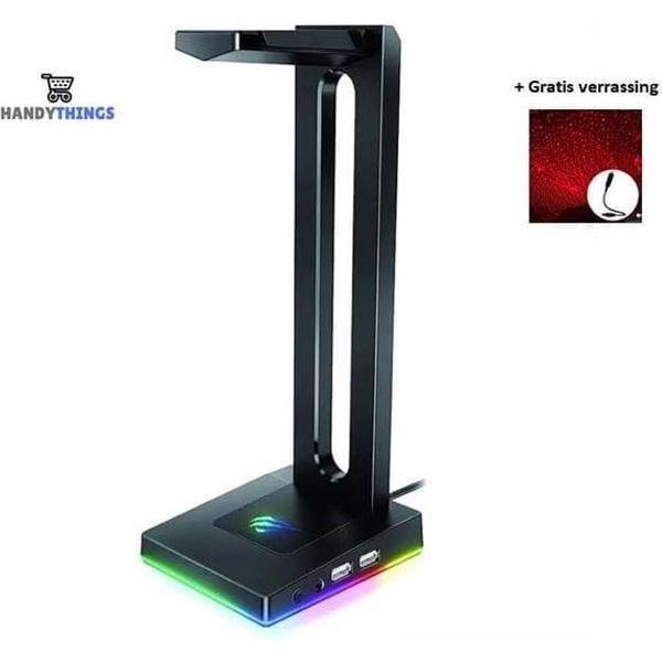 Pro RGB Headset Stand Van Handythings - RGB LED - GRATIS cadeau - Headset Standaard - Zwart | Koptelefoon standaard