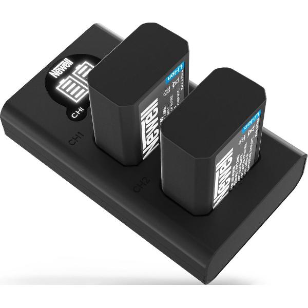 2x Newell NP-FW50 Accu Dual Pack met LCD lader