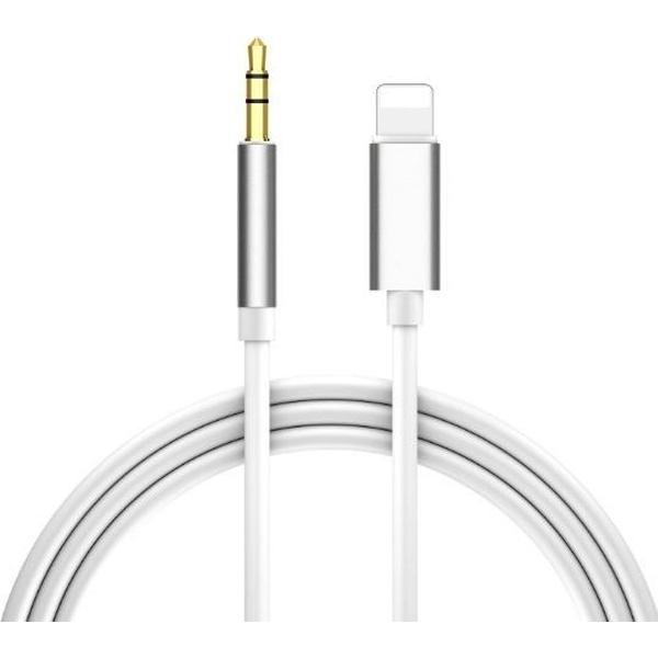 Apple Lightning naar Aux Jack 3,5 mm kabel 1 meter voor iPhone - Lightning naar 3,5 mm Adapter - Lightning en AUX kabel - Lightning-apparaten - Wit