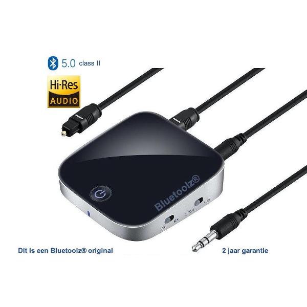 Bluetoolz® | BT-3753 |High Res Audio Bluetooth 5.0 audiozender - ontvanger met aptX HD | Zwart| 2 jaar garantie!
