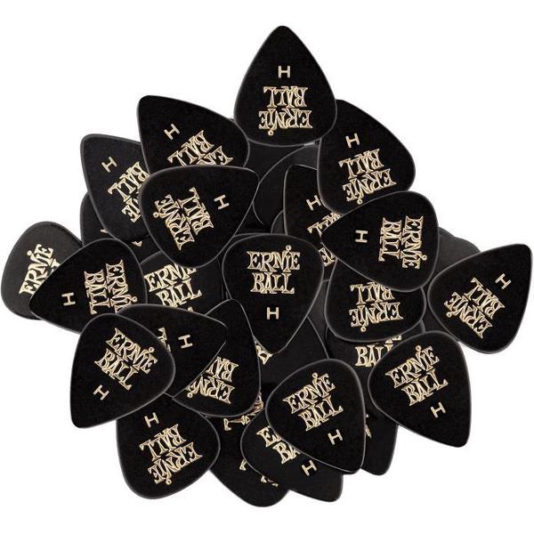 Ernie Ball Plectrums - Standard Celluloid Heavy Black - 12 stuks