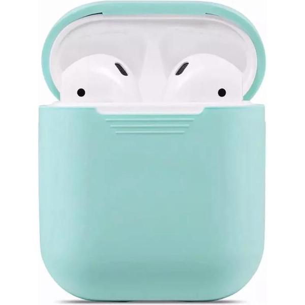 Airpods Hoesje Siliconen Case - Mint Groen - Airpod hoesje geschikt voor Apple AirPods 1 en Airpods 2