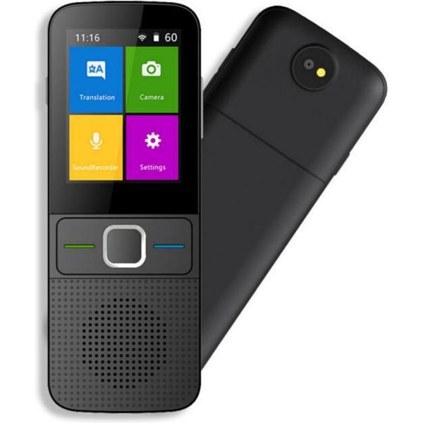 Vertaalcomputer - Muama Enence - Vertaal Apparaat - Draagbare Vertaler - Zwart - Slimme Directe Vertaler - 137+ Talen - Met Scherm - Lange Batterijduur