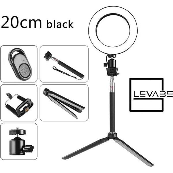 Selfie Ring LED Lamp Met Statief en Houder | 20 cm