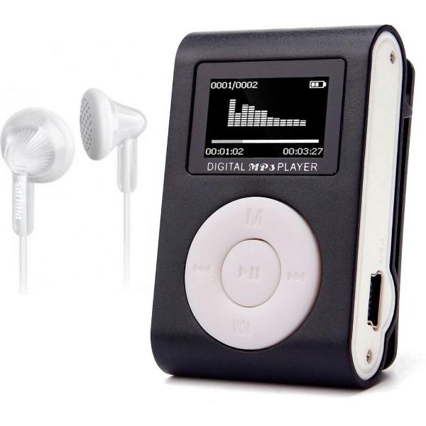 MP3 Speler - MP3 Speler inclusief Oordopjes - 16GB Geheugen - MP3 Speler Zwart