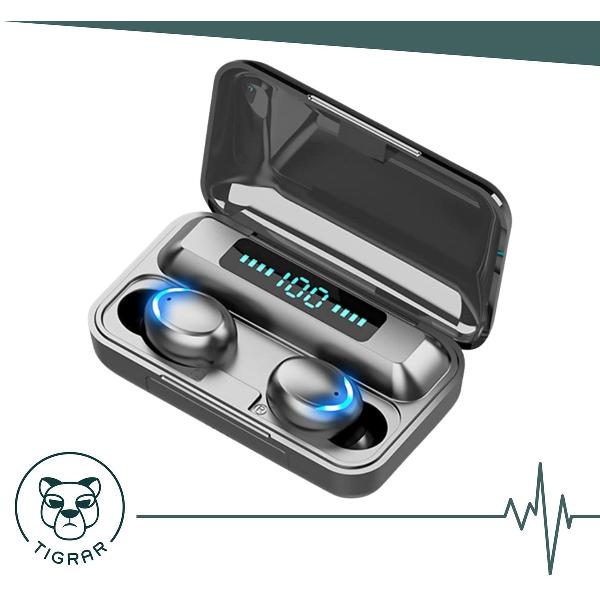 Tigrar Noise Cancelling Oordopjes - Wireless Earphones - Bluetooth Oortjes Draadloos – LED Display - Oortjes – Oordopjes – Earbuds -