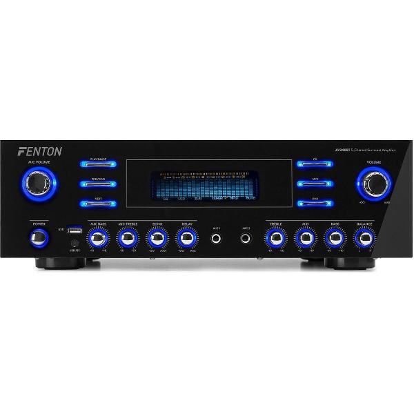 Versterker - Fenton AV340BT surround versterker - 5-kanalen, Bluetooth, mp3 speler - 510W totaal