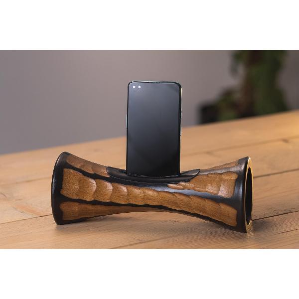 Mangobeat Vortex - Speaker - Telefoonhouder - Telefoonstandaard - Telefoonhouder bureau - Docking station - Cadeau - Duurzaam - Statief - Natuurlijke geluidsversterker - Zonder stroom of batterij - Handsfree bellen en muziek luisteren