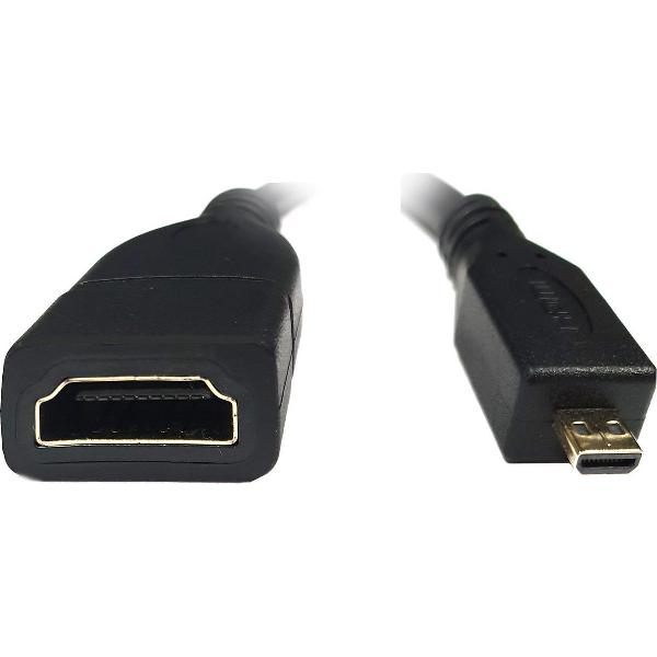 NÖRDIC HDMI-N5007, HDMI 1.4 naar Micro HDMI 4K, 0.1 meter, zwart