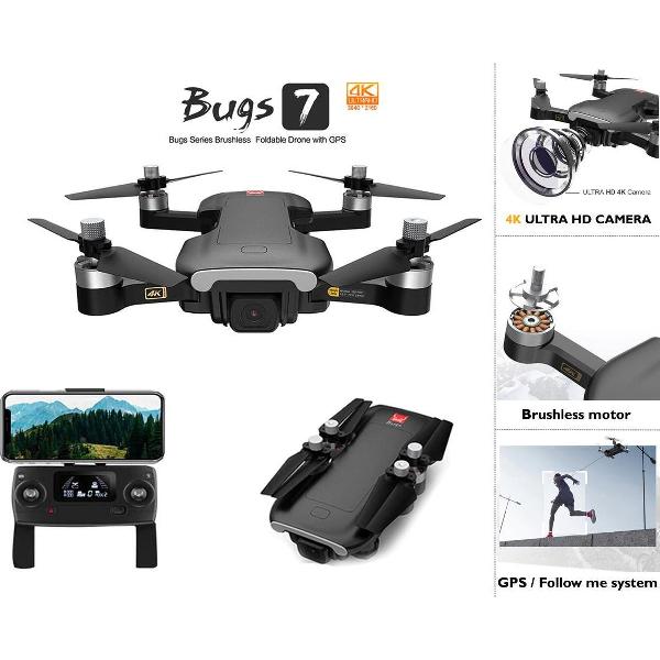 4k Ultra HD Camera Drone quadcopter - Burshless motoren - Bugs 7 MJX- GPS/follow me/terug keer systeem