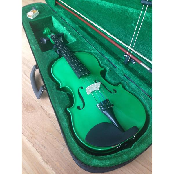 Serafs W34GR groene kinderviool massief houten blad Voor 8 tot 12-jarige speler